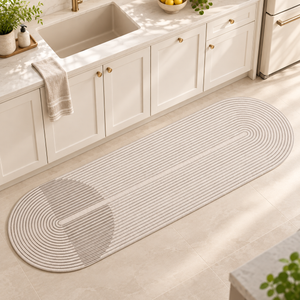 Tapete para Cozinha Absorvente com Base Antiderrapante Bege – Viorenna