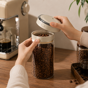 Pote Hermético de Vidro para Café com Válvula CO2 – Viorenna