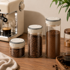 Pote Hermético de Vidro para Café com Válvula CO2 – Viorenna