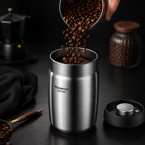 Pote Hermético em Aço Inox para Grãos e Café – Viorenna