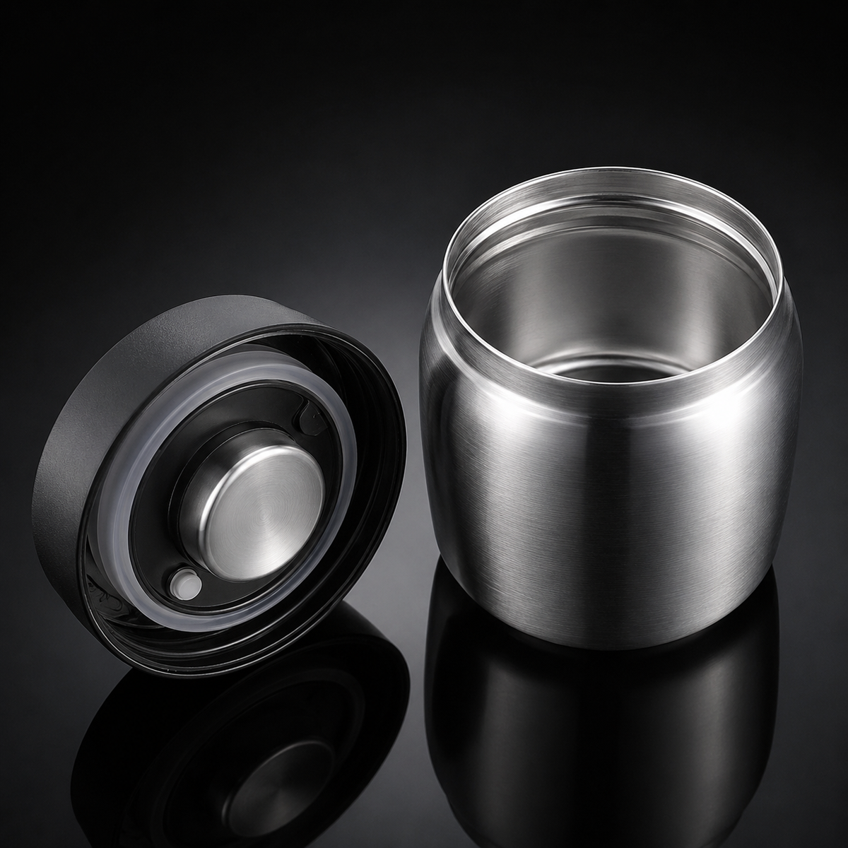 Pote Hermético em Aço Inox para Grãos e Café – Viorenna