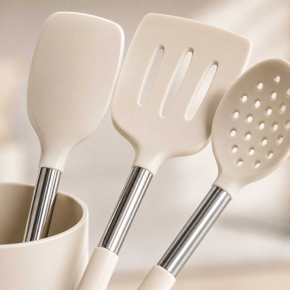 Jogo de Utensílios de Silicone com Suporte – Viorenna