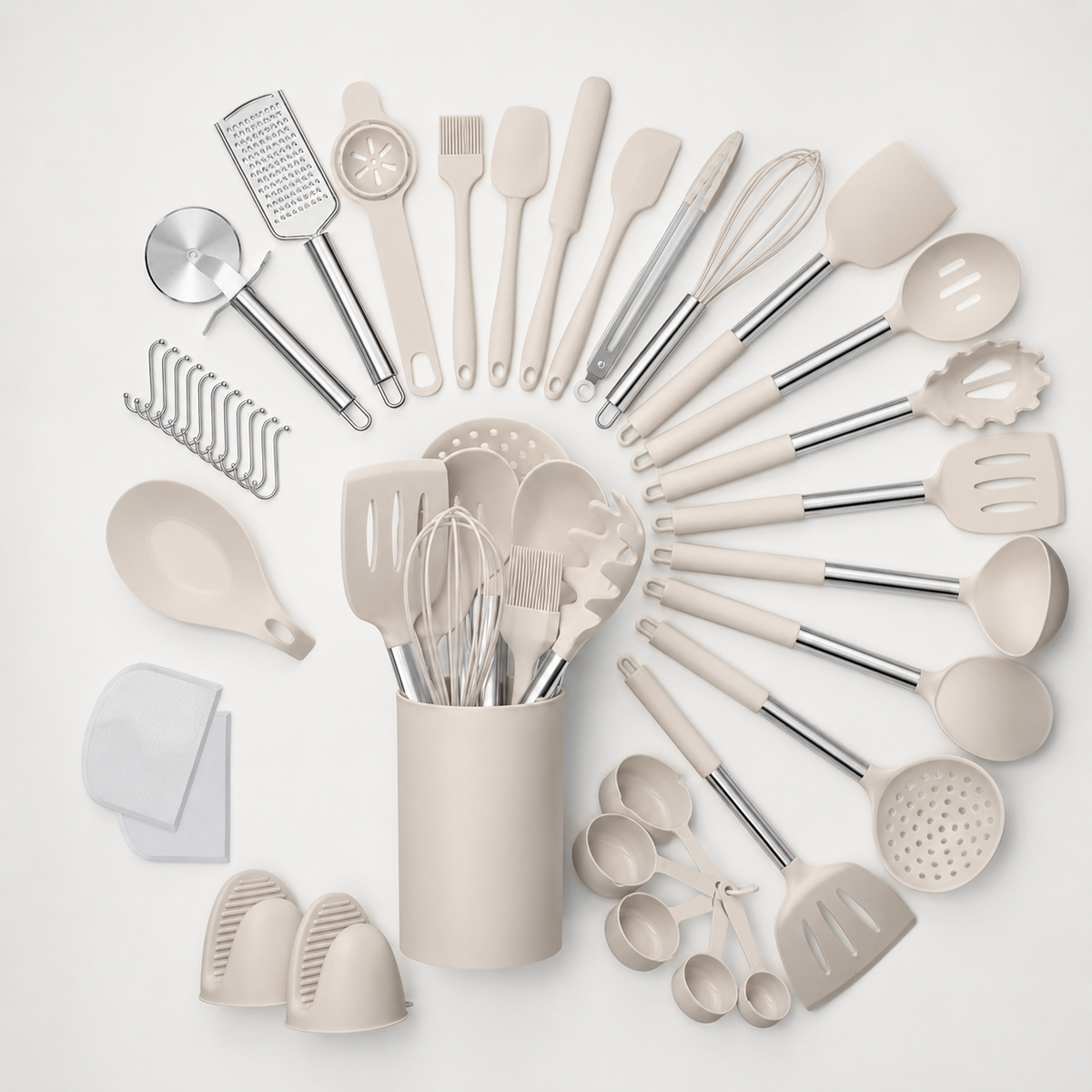 Jogo de Utensílios de Silicone com Suporte – Viorenna