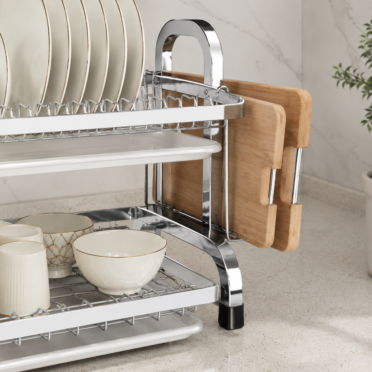 Escorredor de Louça Compacto com Porta Talheres – Viorenna
