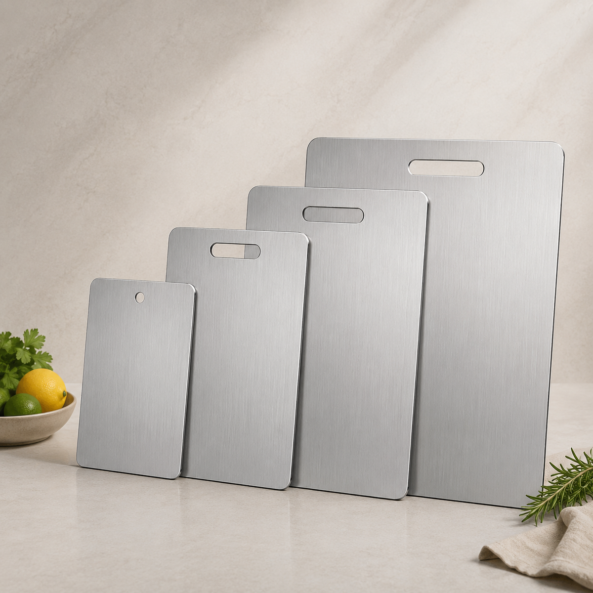 Tábua de Corte em Aço Inox Dupla Face – Viorenna