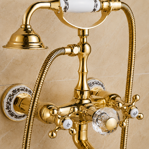 Conjunto de Ducha Dourada para Banheira e Banheiro – Viorenna