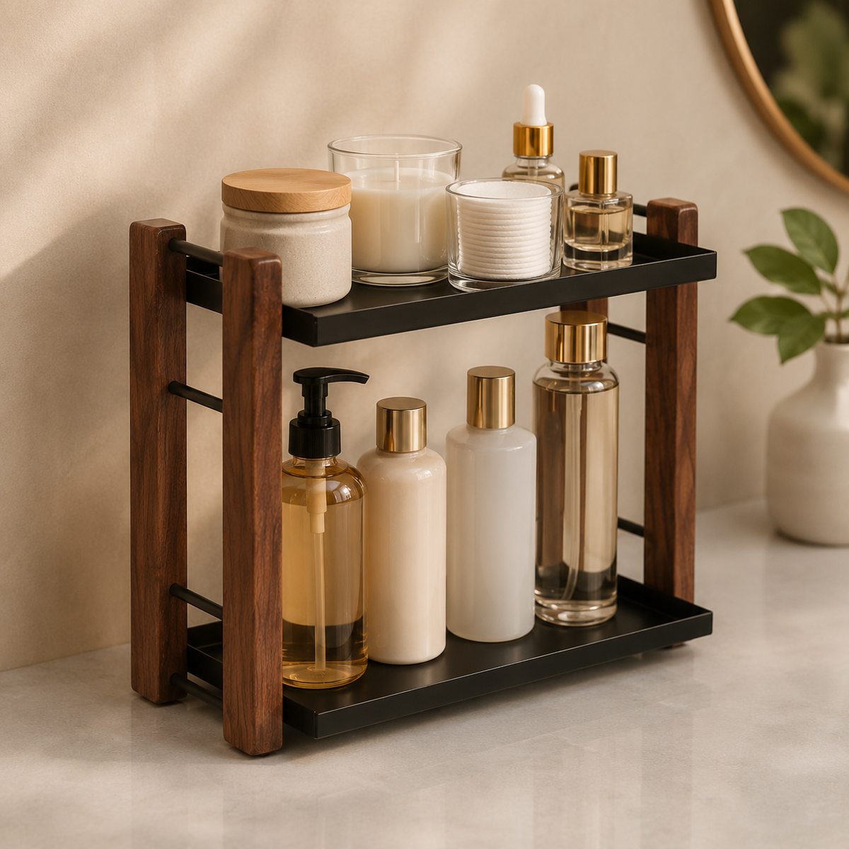 Organizador de Bancada Multiuso para Café e Cosméticos – Viorenna