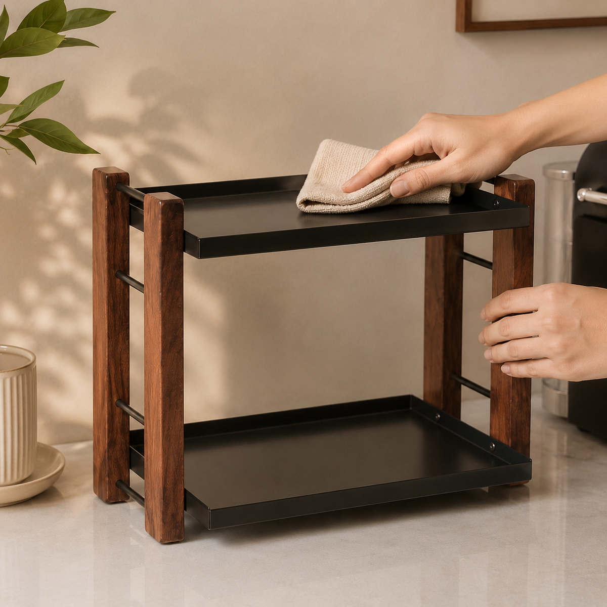 Organizador de Bancada Multiuso para Café e Cosméticos – Viorenna