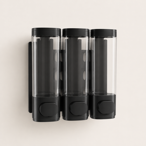 Dispenser Triplo de Parede para Shampoo e Sabonete – Viorenna