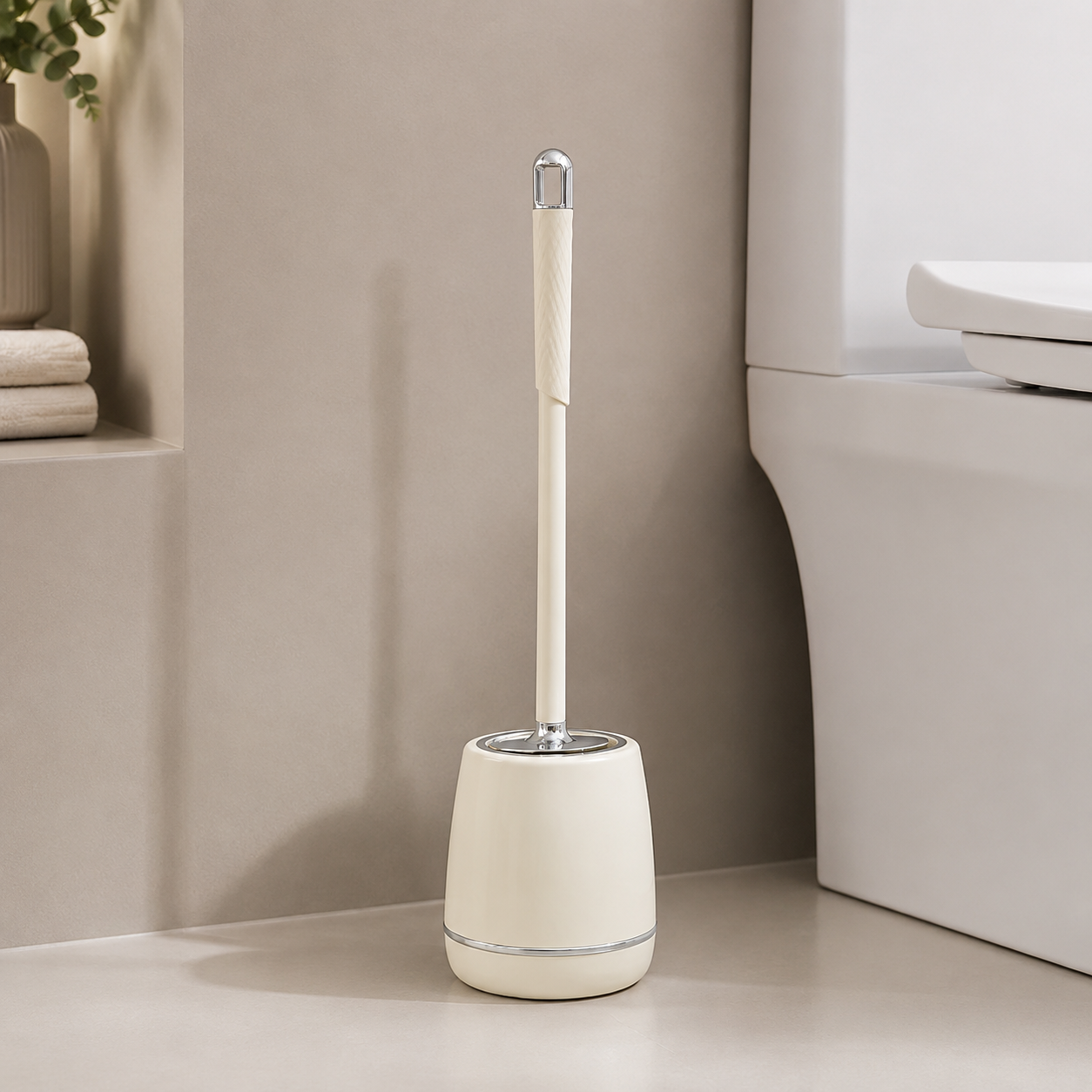 Escova Sanitária com Suporte Discreto para Banheiro com Composição Premium – Viorenna