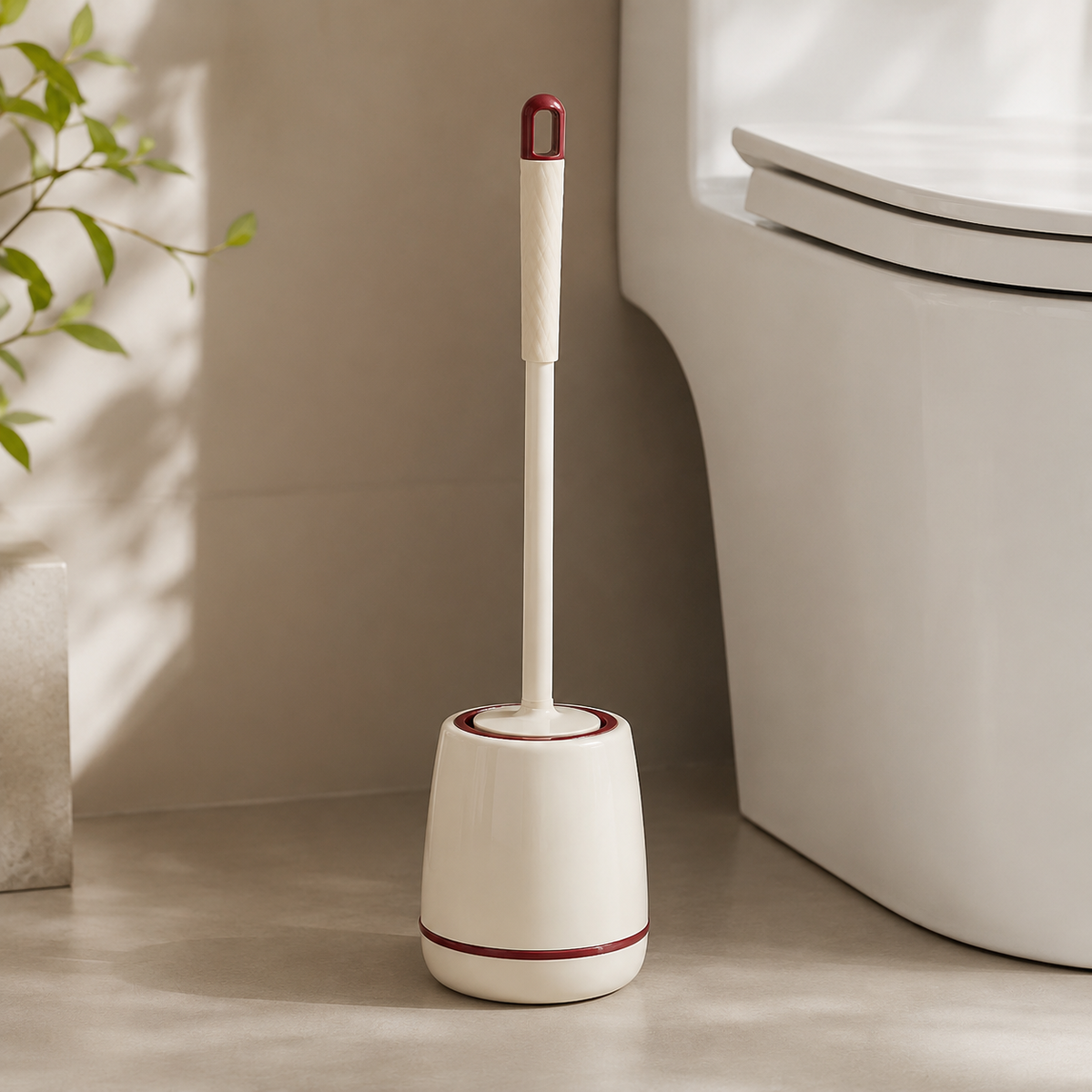 Escova Sanitária com Suporte Discreto para Banheiro com Composição Premium – Viorenna
