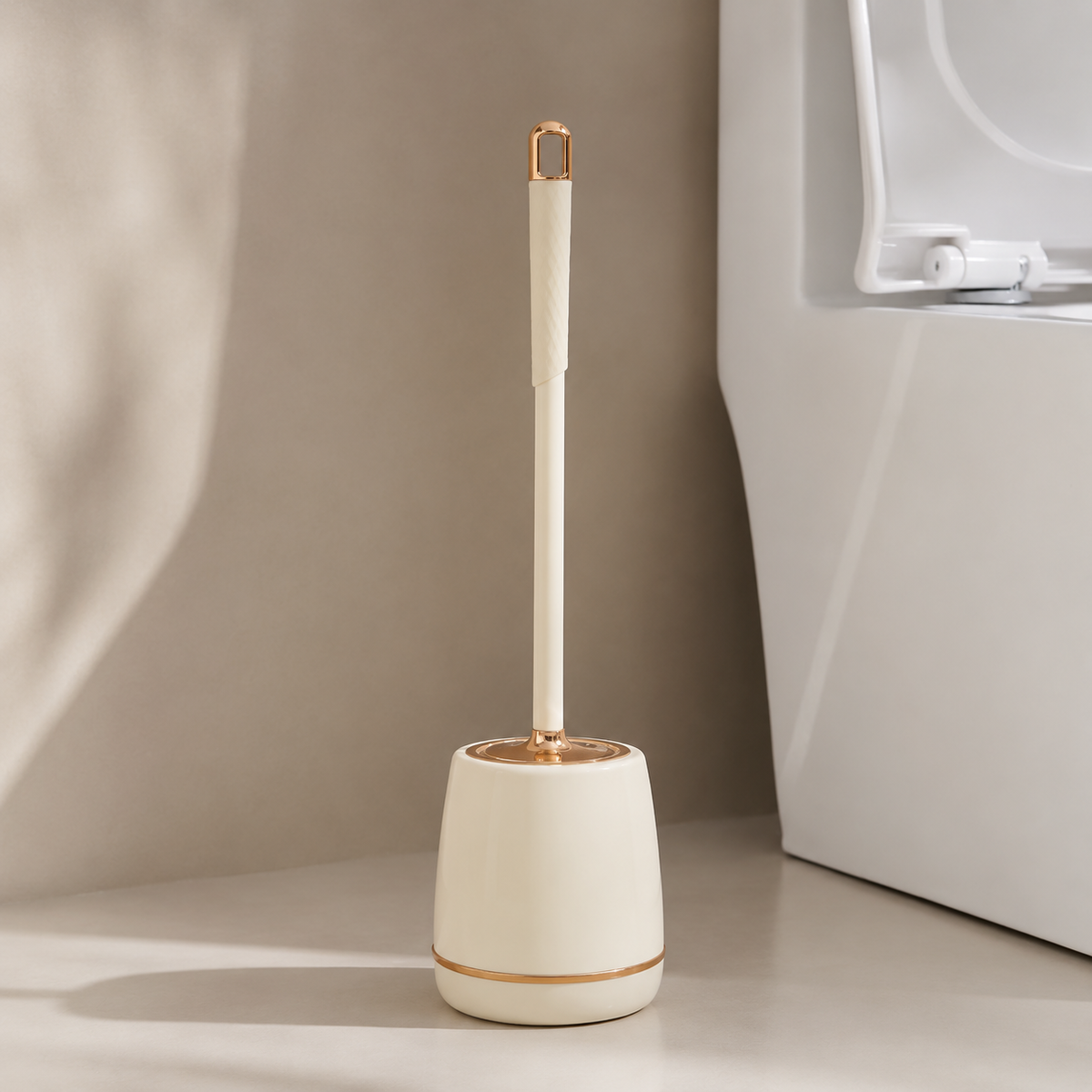 Escova Sanitária com Suporte Discreto para Banheiro com Composição Premium – Viorenna