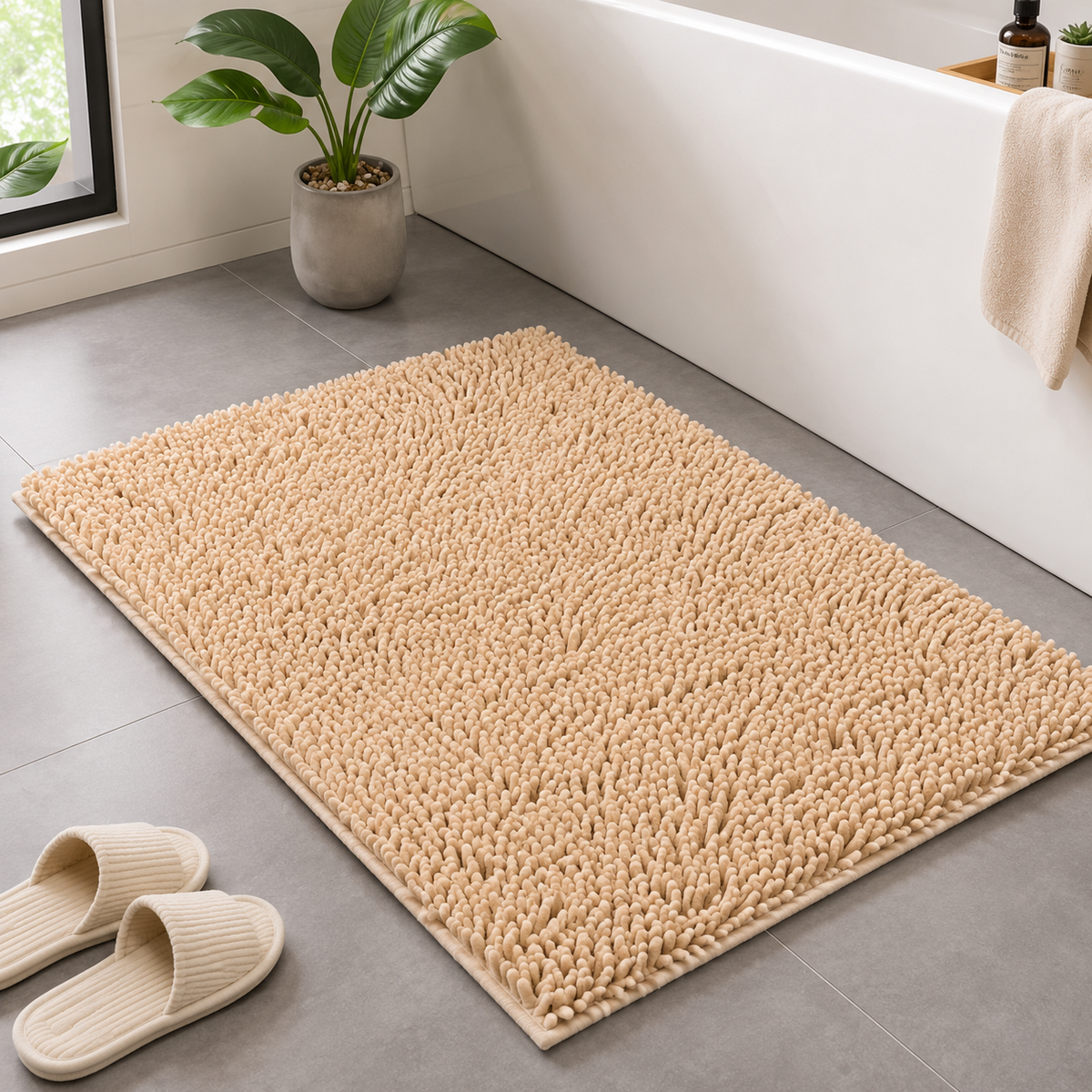 Tapete para Banheiro de Chenille Macio e Antiderrapante – Viorenna