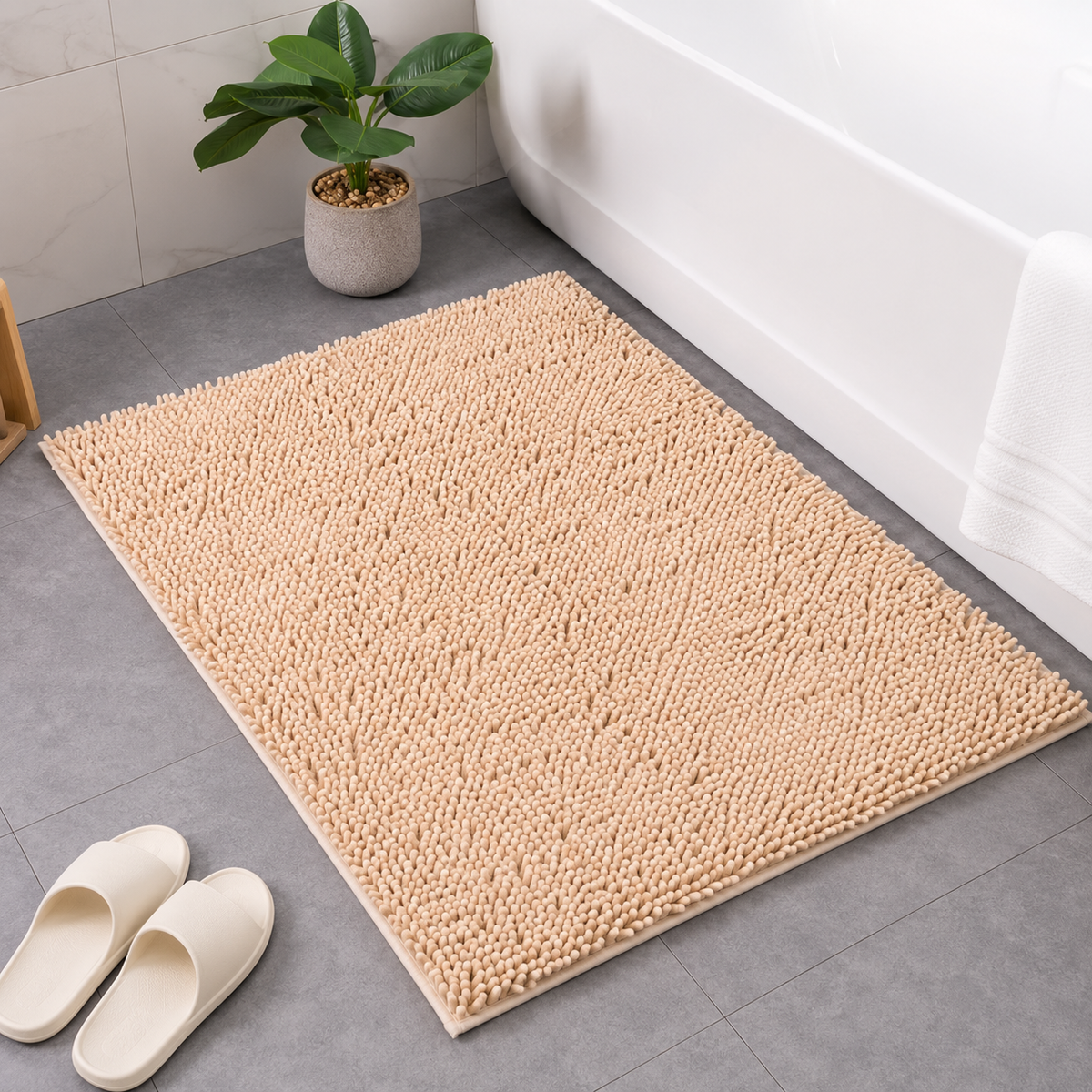 Tapete para Banheiro de Chenille Macio e Antiderrapante – Viorenna