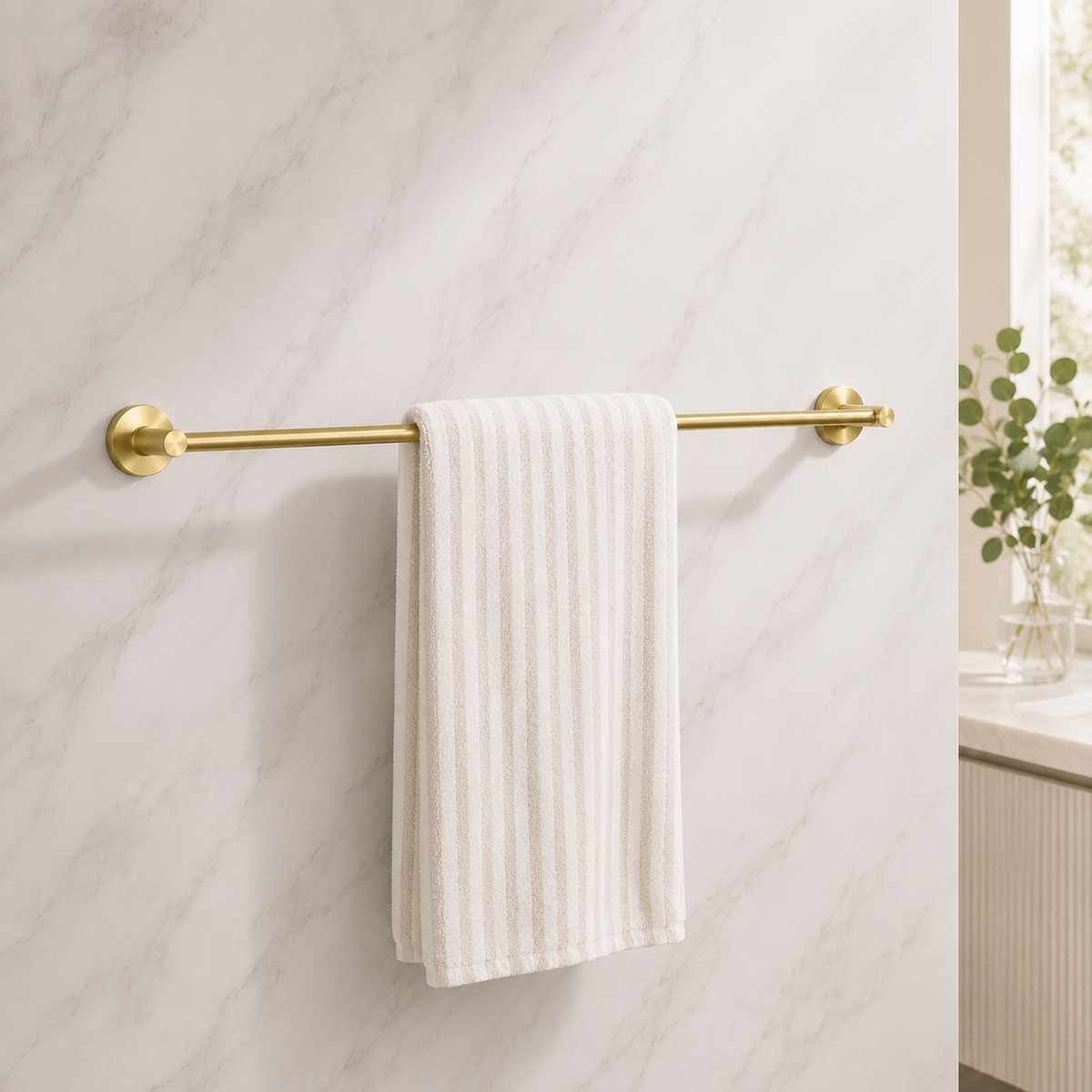 Kit de Acessórios para Banheiro Dourado Escovado – Viorenna