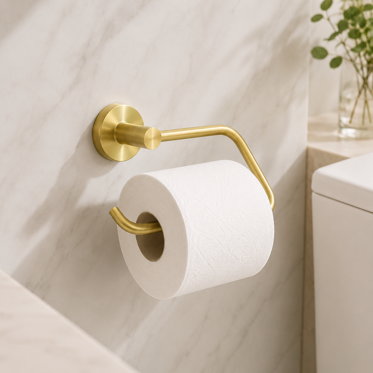 Kit de Acessórios para Banheiro Dourado Escovado – Viorenna