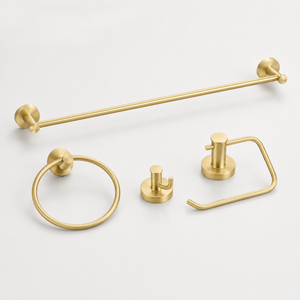 Kit de Acessórios para Banheiro Dourado Escovado – Viorenna