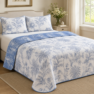 Kit Colcha Floral Ondulada com Fronhas – Viorenna