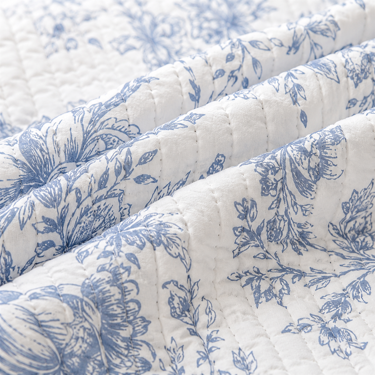Kit Colcha Floral Ondulada com Fronhas – Viorenna