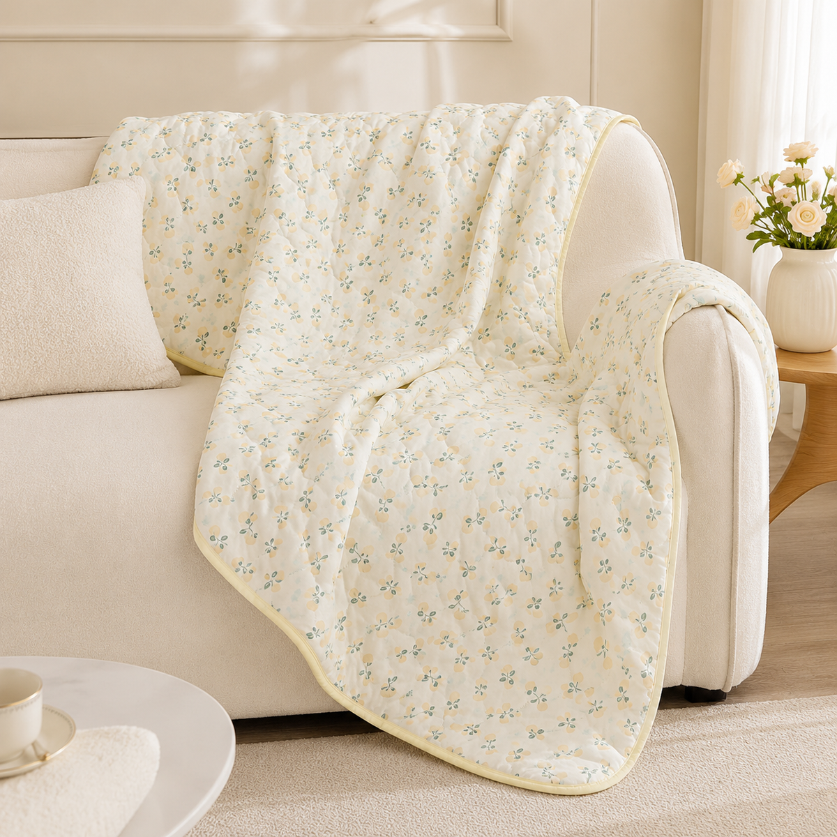 Manta Floral Leve para Cama e Sofá – Viorenna