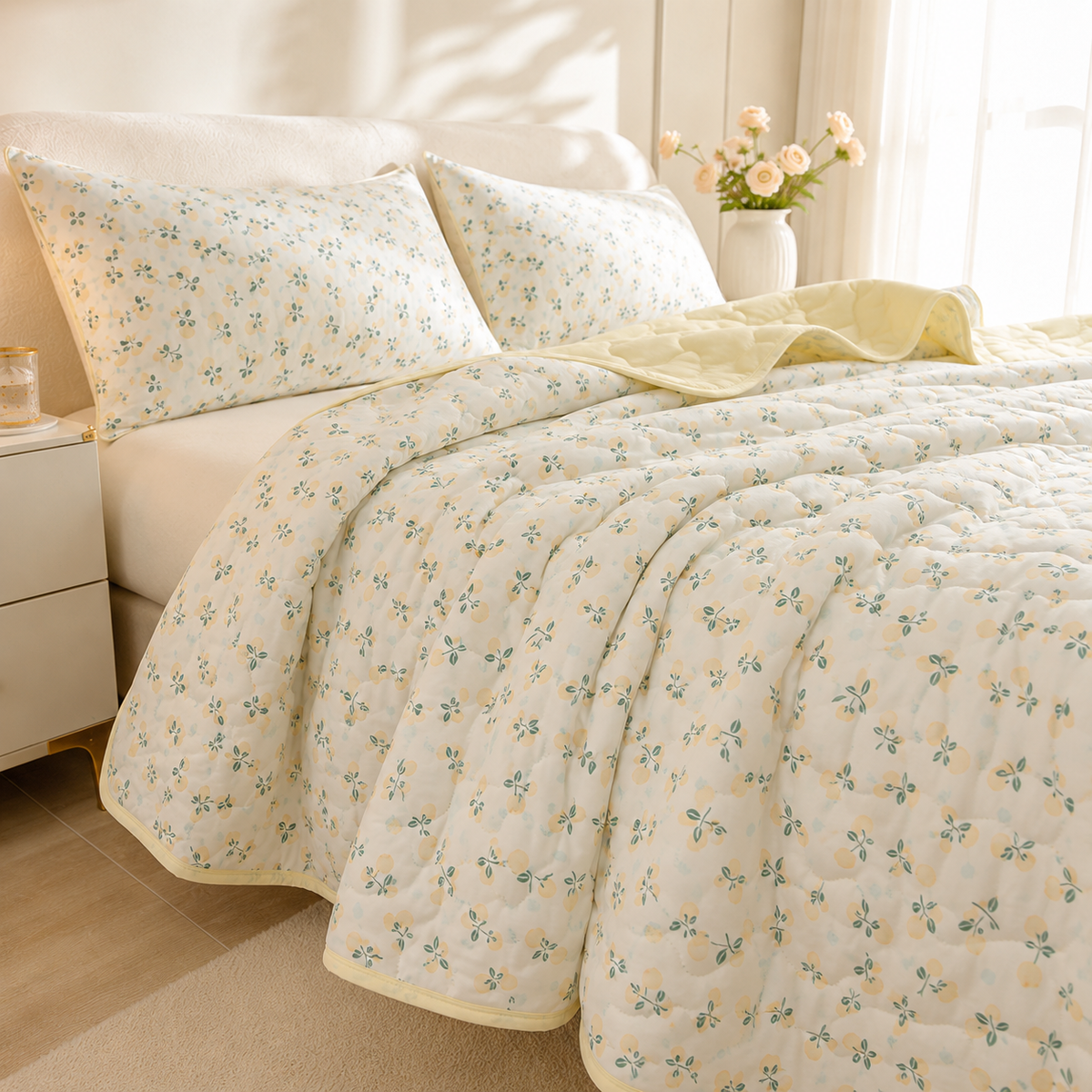 Manta Floral Leve para Cama e Sofá – Viorenna