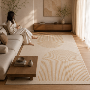 Tapete Wabi-Sabi para Sala e Quarto Grande Antiderrapante – Viorenna