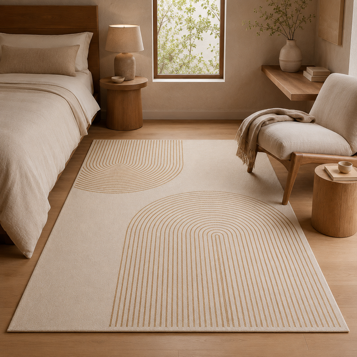 Tapete Wabi-Sabi para Sala e Quarto Grande Antiderrapante – Viorenna