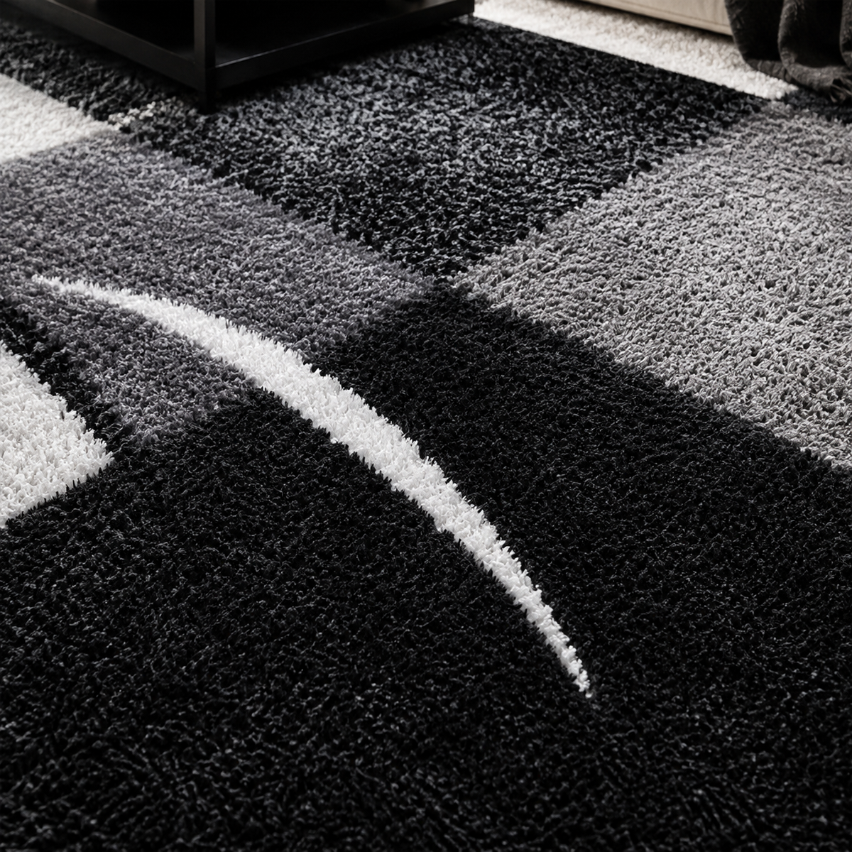 Tapete Abstrato Felpudo para Sala para Sofá e Mesa de Centro – Viorenna
