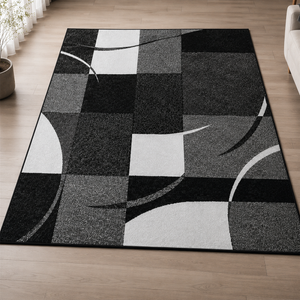 Tapete Abstrato Felpudo para Sala para Sofá e Mesa de Centro – Viorenna