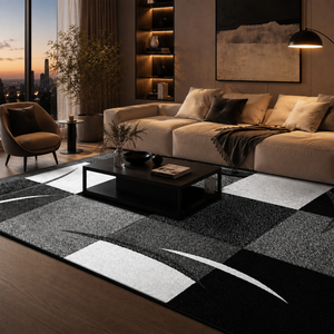 Tapete Abstrato Felpudo para Sala para Sofá e Mesa de Centro – Viorenna