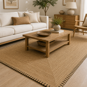 Tapete de Juta para Sala com Trama Natural Antiderrapante – Viorenna