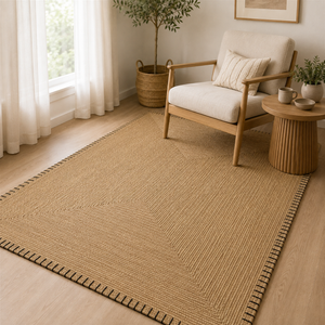 Tapete de Juta para Sala com Trama Natural Antiderrapante – Viorenna