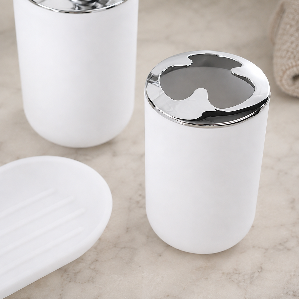 Kit Banheiro com Dispenser e Porta Escovas – Viorenna
