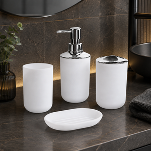Kit Banheiro com Dispenser e Porta Escovas – Viorenna