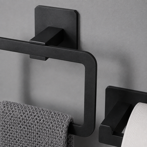Kit de Acessórios para Banheiro Preto Fosco sem Furo – Viorenna