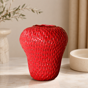 Vaso Decorativo Morango Criativo de Cerâmica para Mesa – Viorenna
