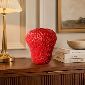 Vaso Decorativo Morango Criativo de Cerâmica para Mesa – Viorenna