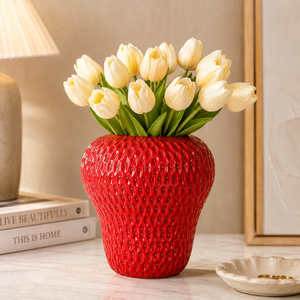 Vaso Decorativo Morango Criativo de Cerâmica para Mesa – Viorenna