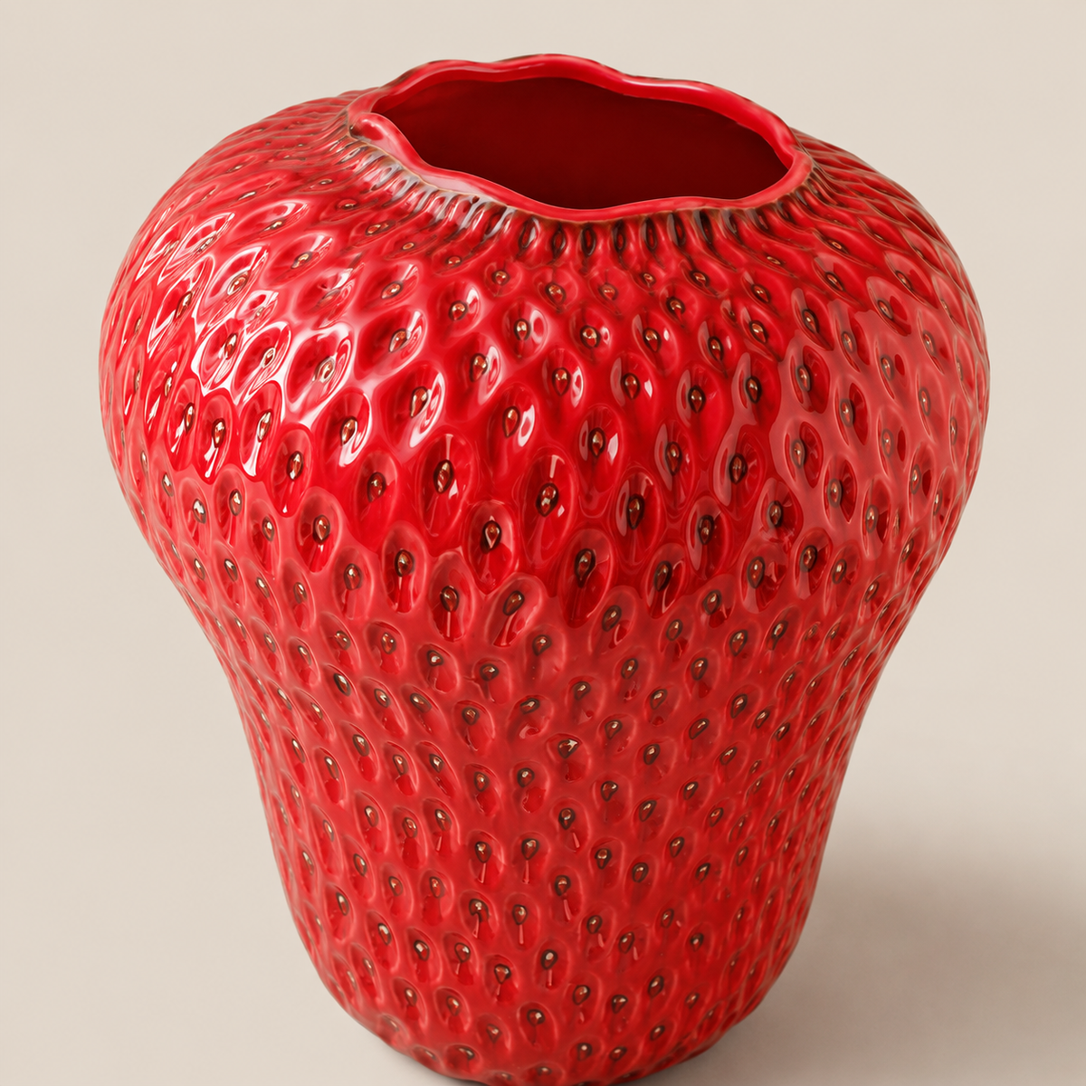 Vaso Decorativo Morango Criativo de Cerâmica para Mesa – Viorenna