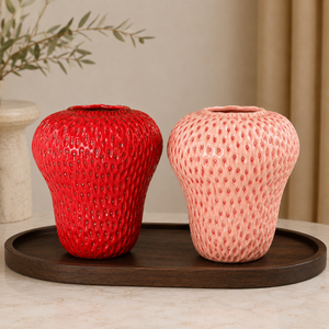 Vaso Decorativo Morango Criativo de Cerâmica para Mesa – Viorenna