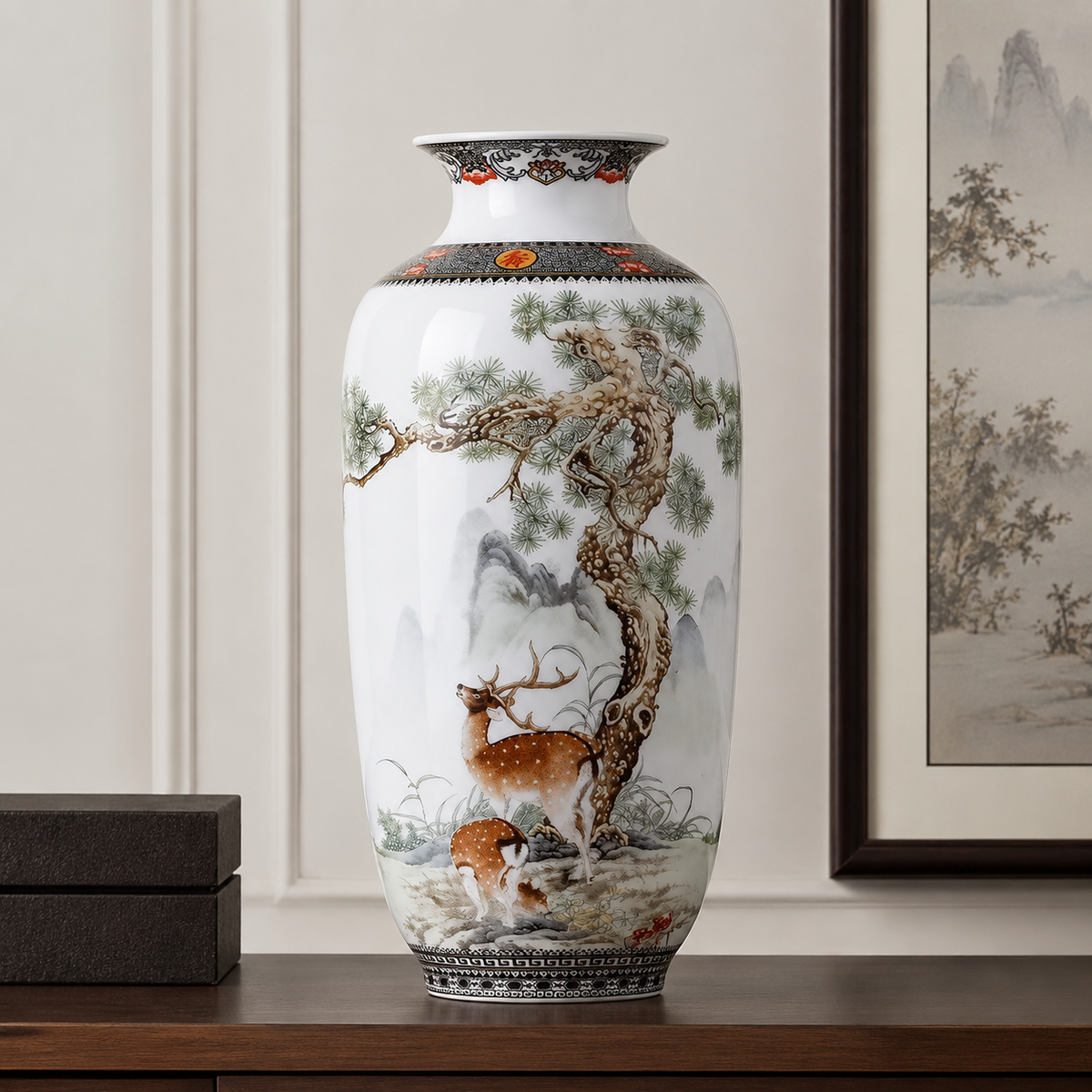 Vaso Decorativo Jingdezhen de Porcelana para Rack – Viorenna