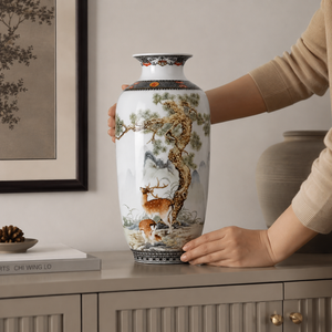 Vaso Decorativo Jingdezhen de Porcelana para Rack – Viorenna