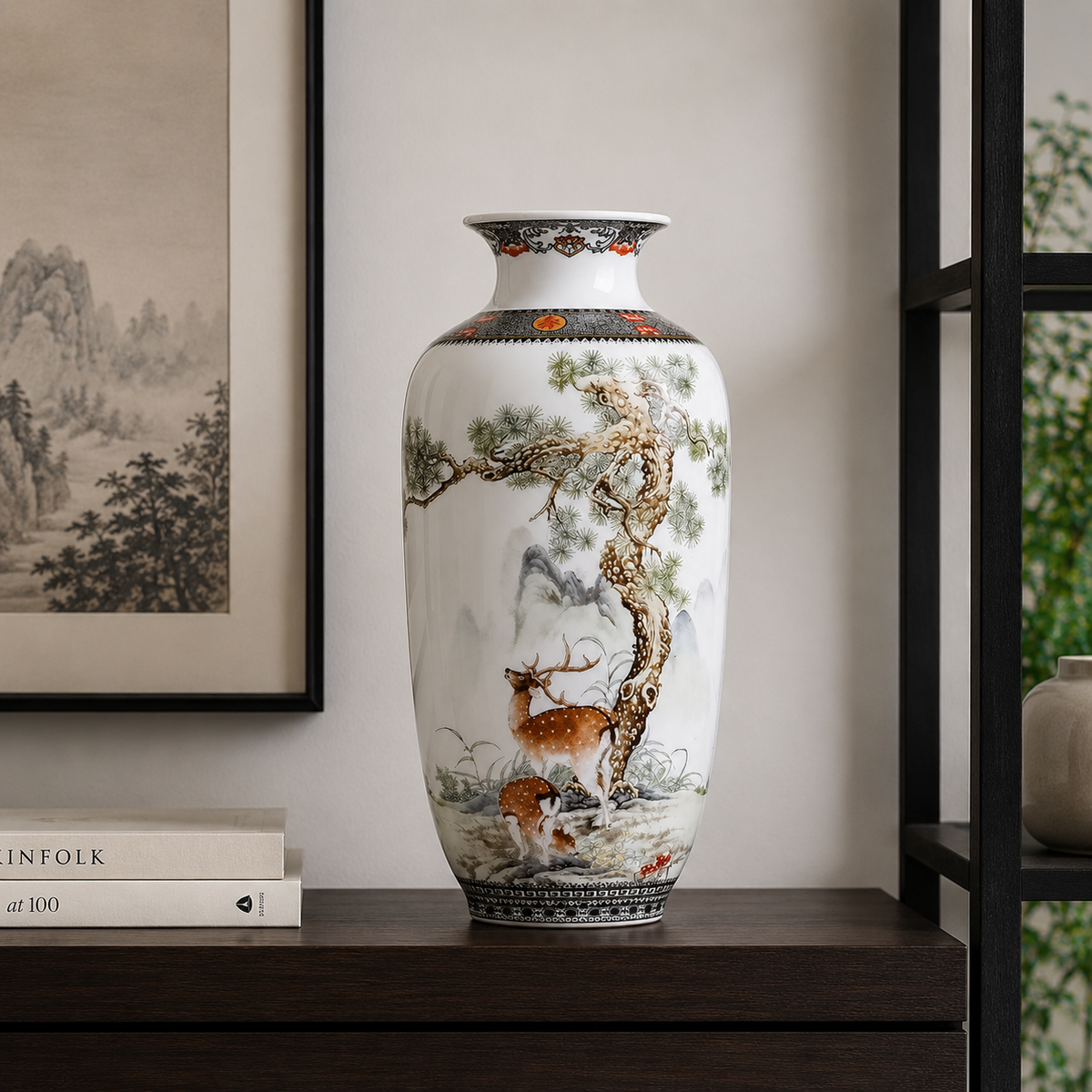 Vaso Decorativo Jingdezhen de Porcelana para Rack – Viorenna