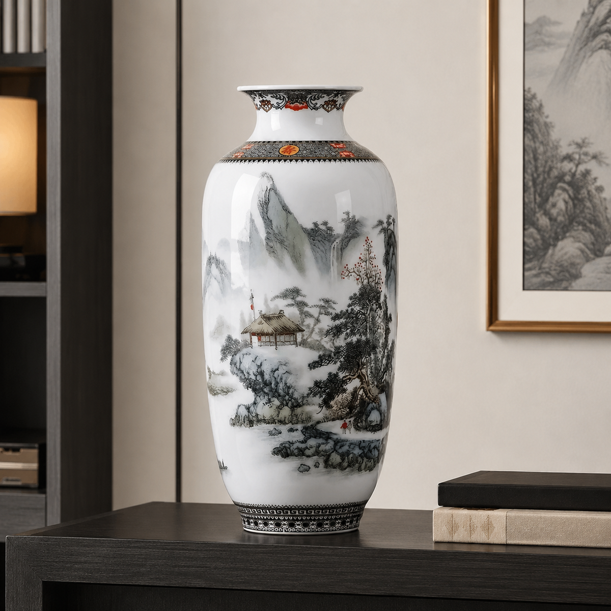 Vaso Decorativo Jingdezhen de Porcelana para Rack – Viorenna