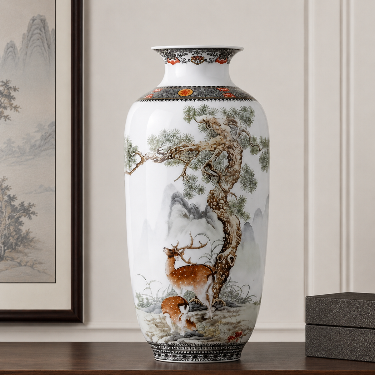 Vaso Decorativo Jingdezhen de Porcelana para Rack – Viorenna