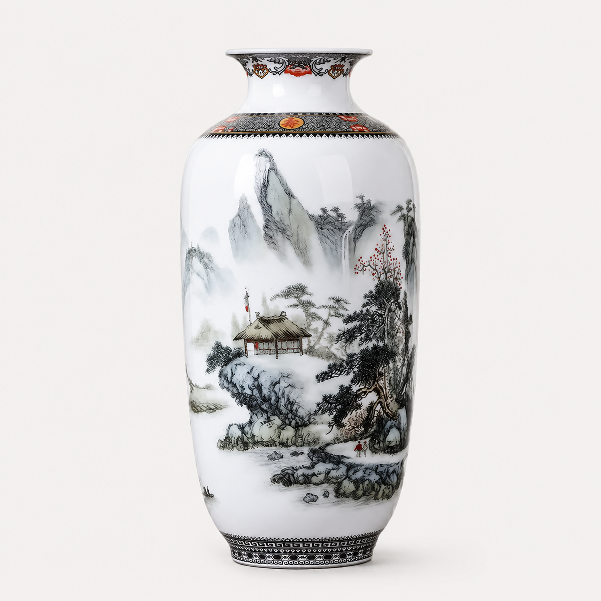 Vaso Decorativo Jingdezhen de Porcelana para Rack – Viorenna