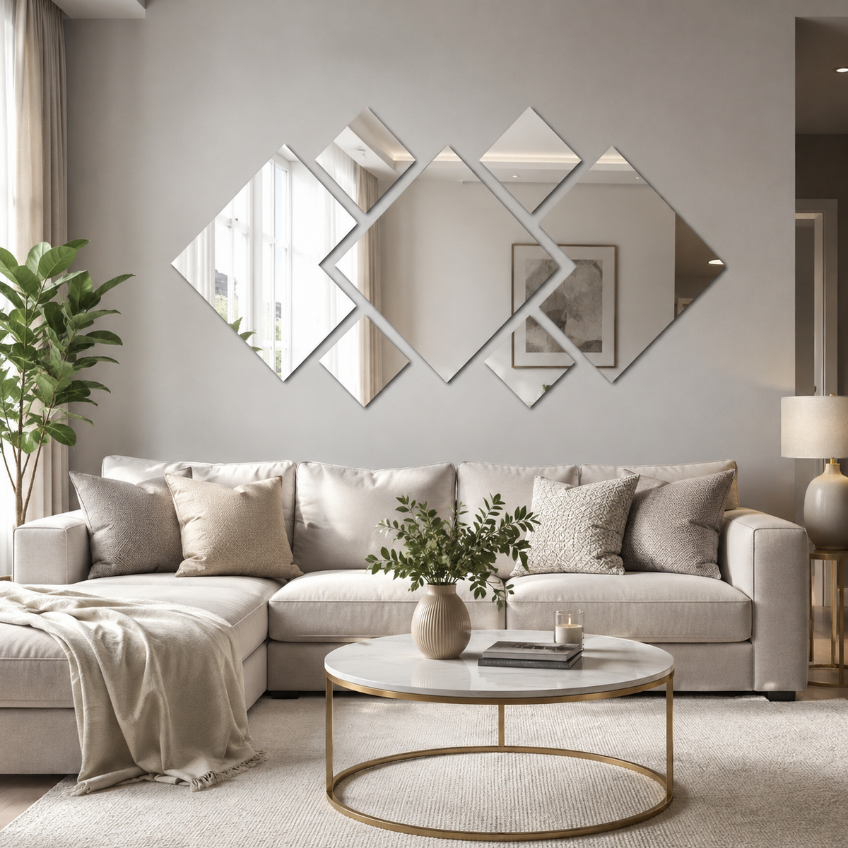 Espelho Decorativo Acrílico 3D para Sala – Viorenna