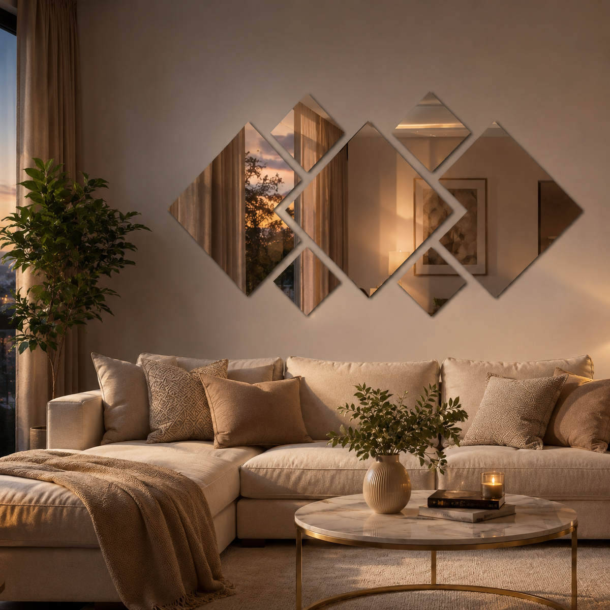 Espelho Decorativo Acrílico 3D para Sala – Viorenna