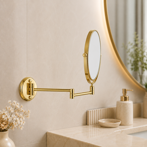Espelho Dourado de Parede Extensível Dupla Face – Viorenna
