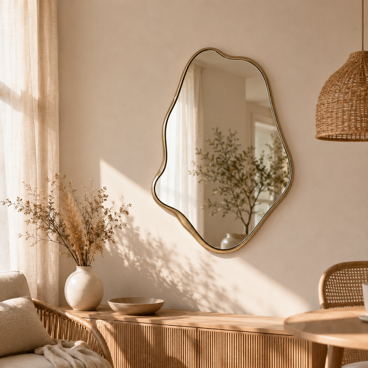 Espelho Decorativo Nórdico Assimétrico – Viorenna